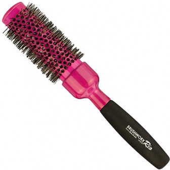 Brushworx Rio Pink Ceramic Hot Tube Hair Brush - Large 35mm