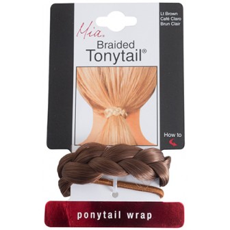 Mia Braided Tonytail Ponytail Hair Wrap - Light Brown