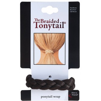 Mia Braided Tonytail Ponytail Hair Wrap - Dark Brown