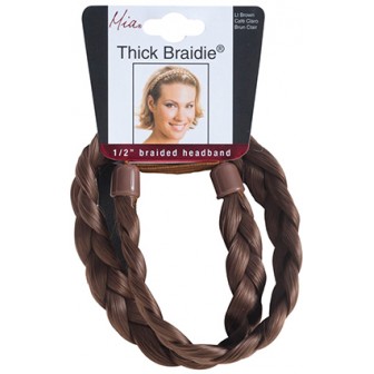 Mia Thick Braidie 13mm Braided Faux Headband - Light Brown
