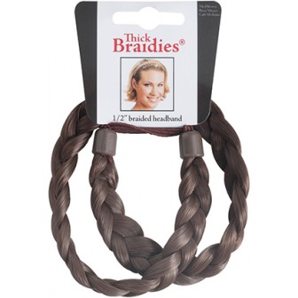 Mia Thick Braidie 13mm Braided Faux Headband - Medium Brown