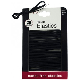 Mia Metal Free Skinny Black Hair Elastics 28pc