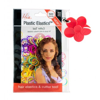 Mia Plastic Elastic 500pc - Assorted Colours