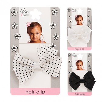 Mia Baby Frayed Satin Bow Hair Clip 1pc