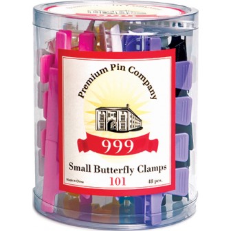 Premium Pin Company 999 Small Coloured Butterfly Clamps - 101, 48pc